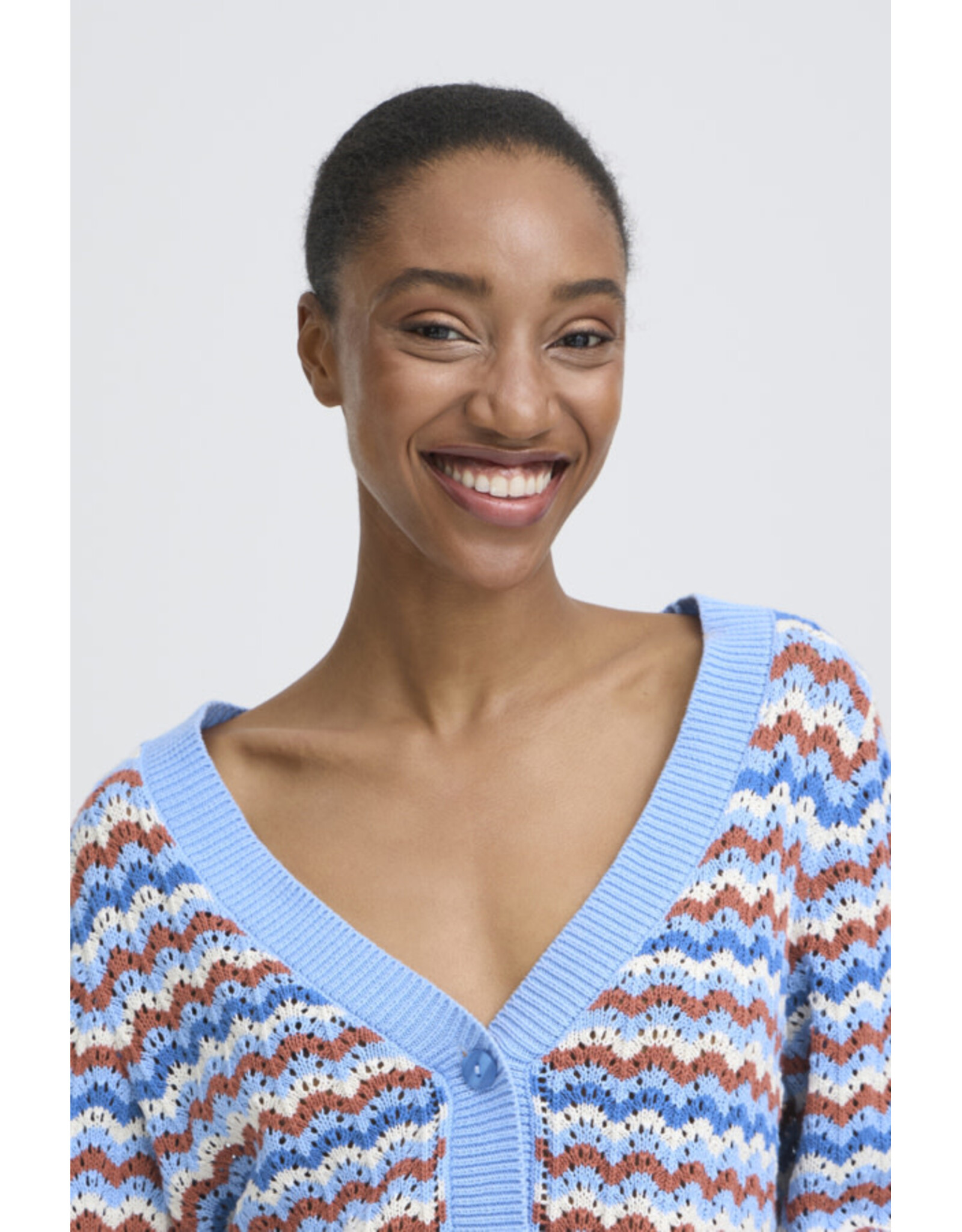 b.young b.young - Nero Pointelle Cardigan (Marsala)