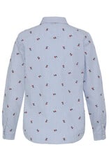 b.young b.young - Fenix Embroidered Button Up Shirt (Blue Stripe / Cherry)