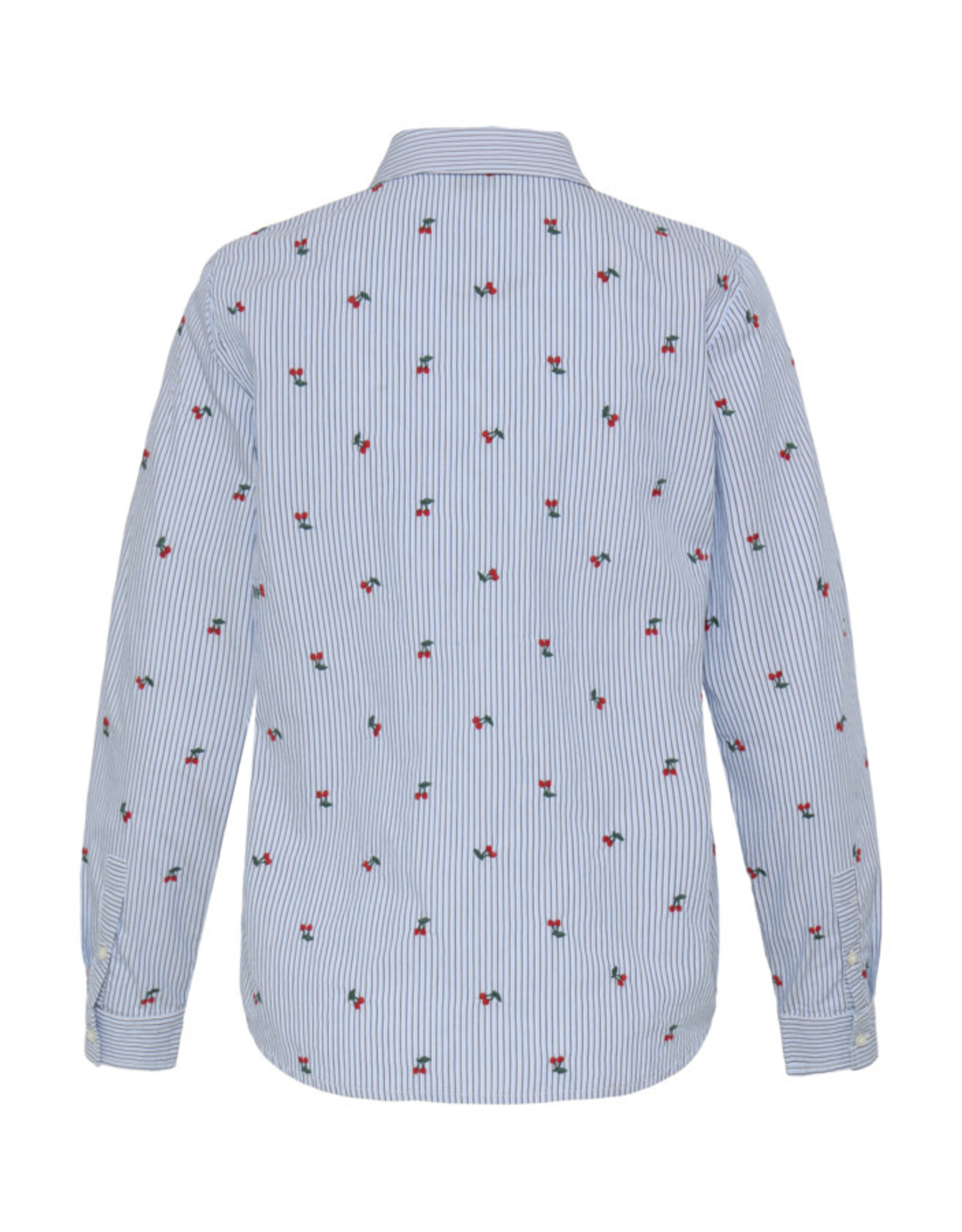 b.young b.young - Fenix Embroidered Button Up Shirt (Blue Stripe / Cherry)