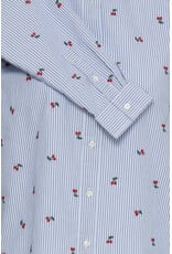b.young b.young - Fenix Embroidered Button Up Shirt (Blue Stripe / Cherry)
