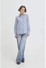 b.young b.young - Fenix Embroidered Button Up Shirt (Blue Stripe / Cherry)