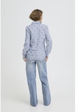 b.young b.young - Fenix Embroidered Button Up Shirt (Blue Stripe / Cherry)