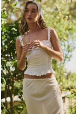 Free people Free People - So Soft Frill Square Neck Tank (Clean Ivory)