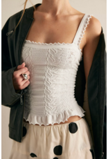 Free people Free People - So Soft Frill Square Neck Tank (Clean Ivory)