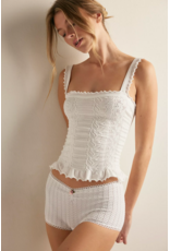 Free people Free People - So Soft Frill Square Neck Tank (Clean Ivory)