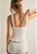 Free people Free People - So Soft Frill Square Neck Tank (Clean Ivory)