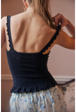 Free people Free People - So Soft Frill Square Neck Tank (Black)