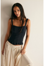 Free people Free People - So Soft Frill Square Neck Tank (Black)