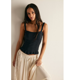 Free people Free People - So Soft Frill Square Neck Tank (Black)
