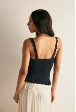 Free people Free People - So Soft Frill Square Neck Tank (Black)