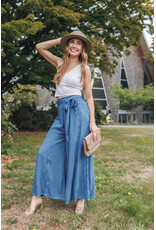 Papillon Papillon - Wide Leg Belted Denim Pants