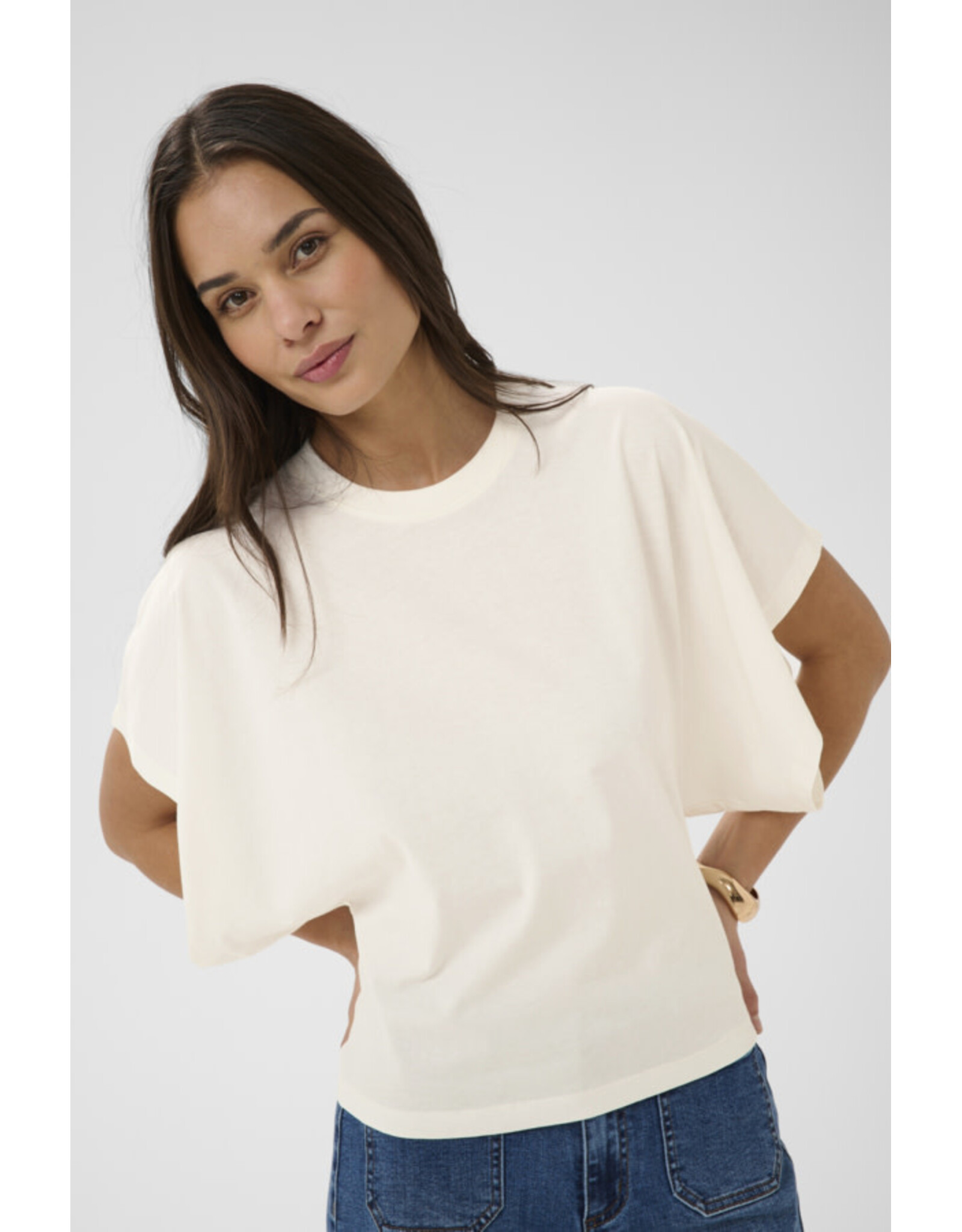 Kaffe Kaffe - Stormy T Shirt (Chalk)