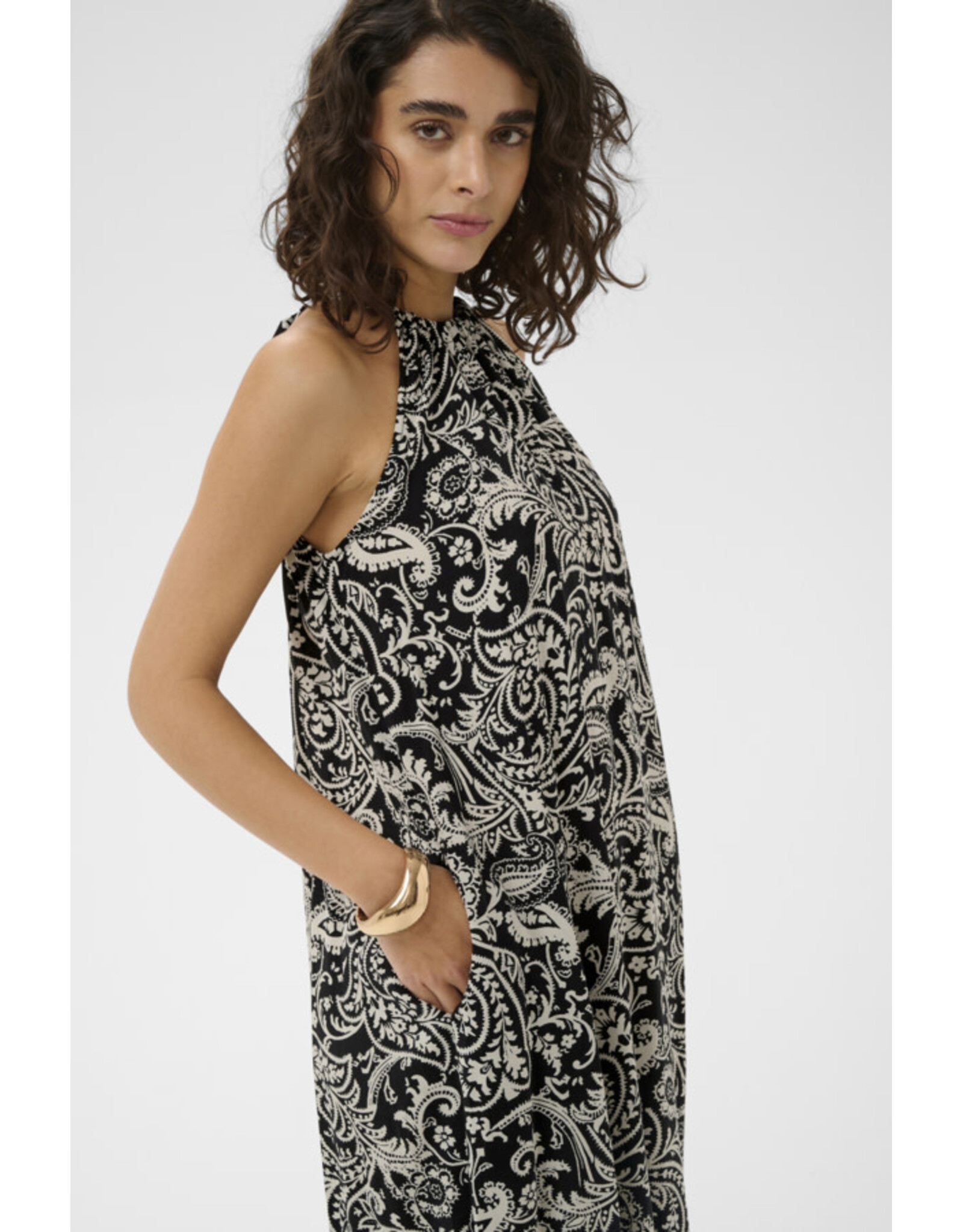 Kaffe Kaffe - Bella Dress (Black / Chalk Paisley)