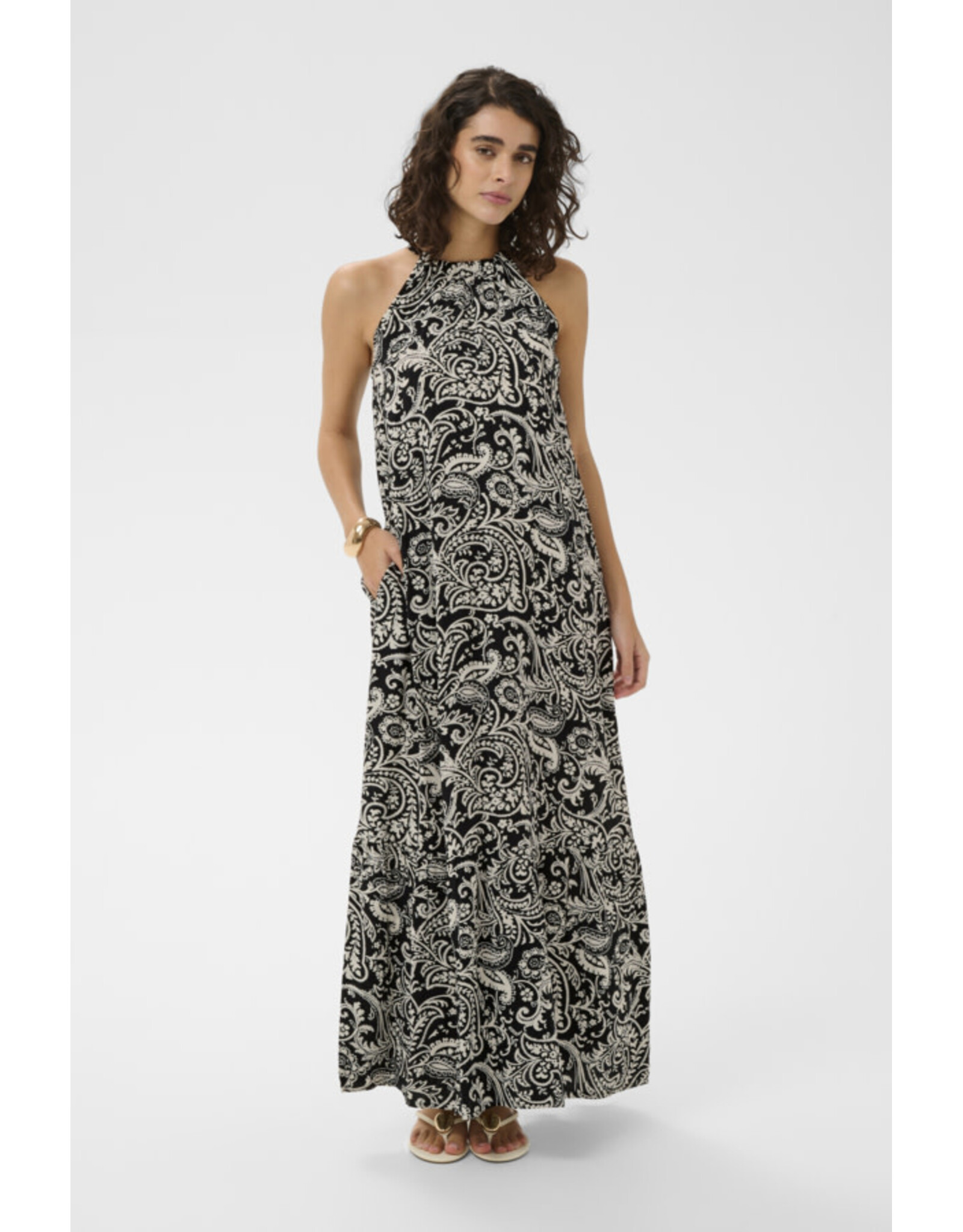 Kaffe Kaffe - Bella Dress (Black / Chalk Paisley)