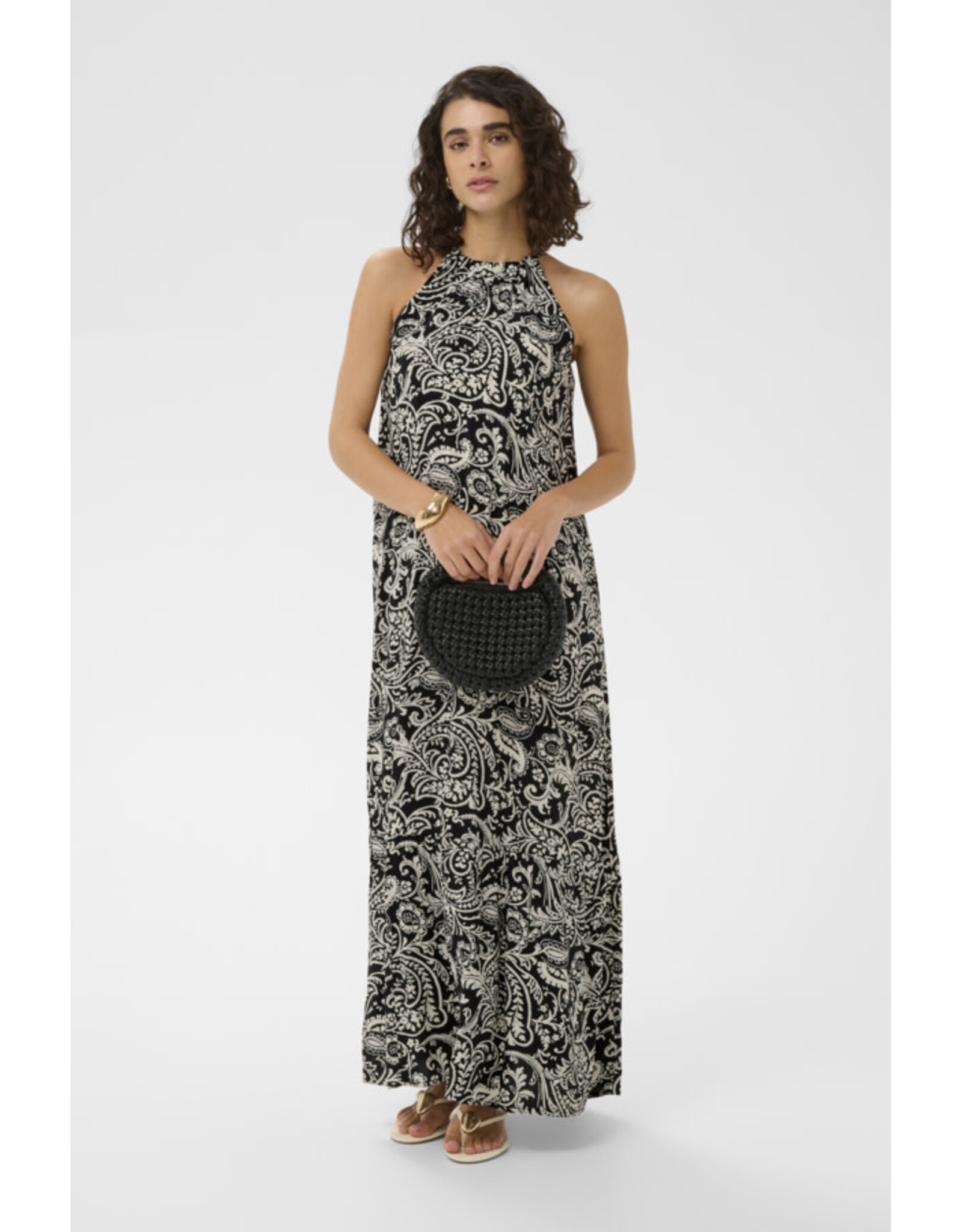 Kaffe Kaffe - Bella Dress (Black / Chalk Paisley)
