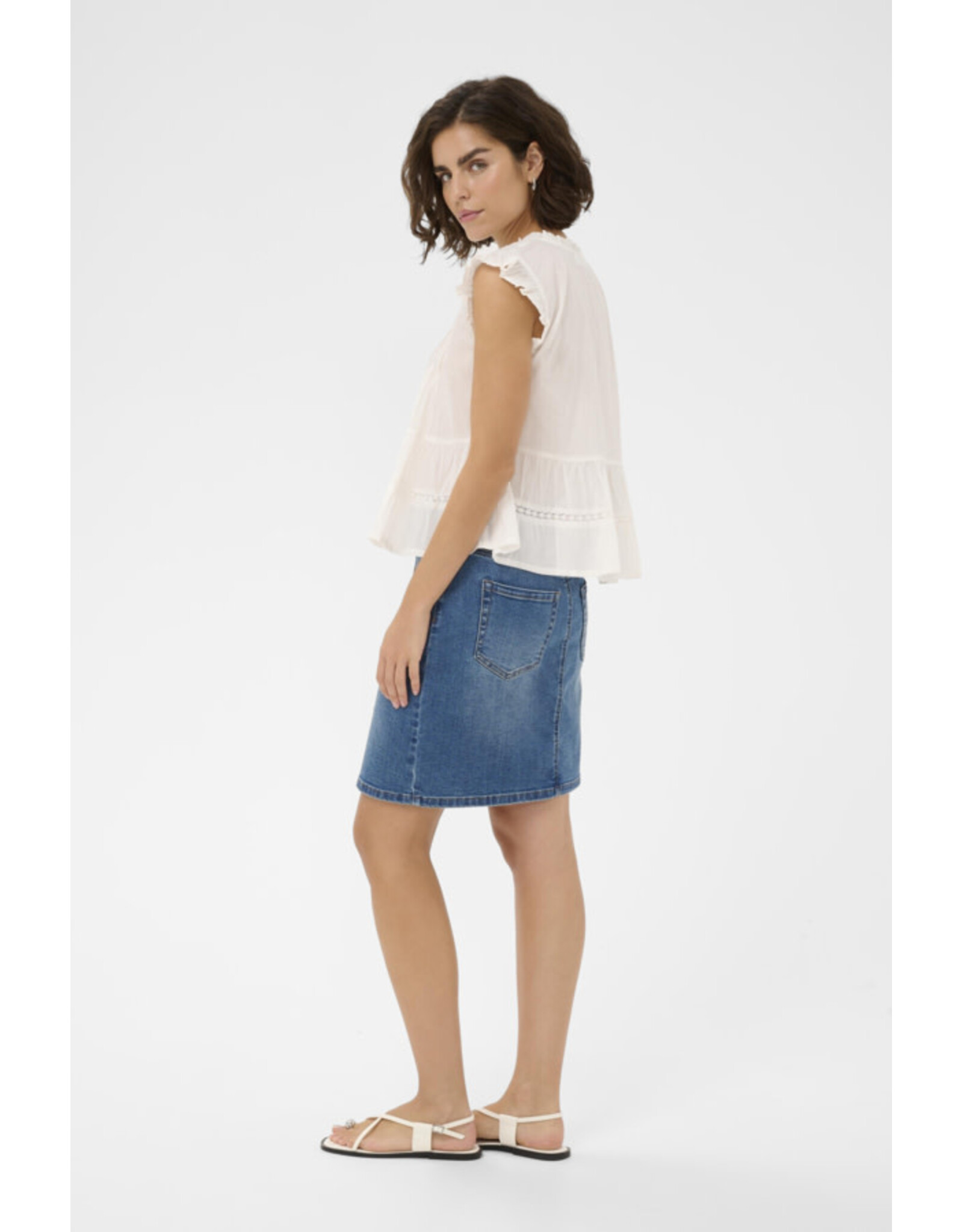 Kaffe Kaffe - Valerie Top (Chalk)