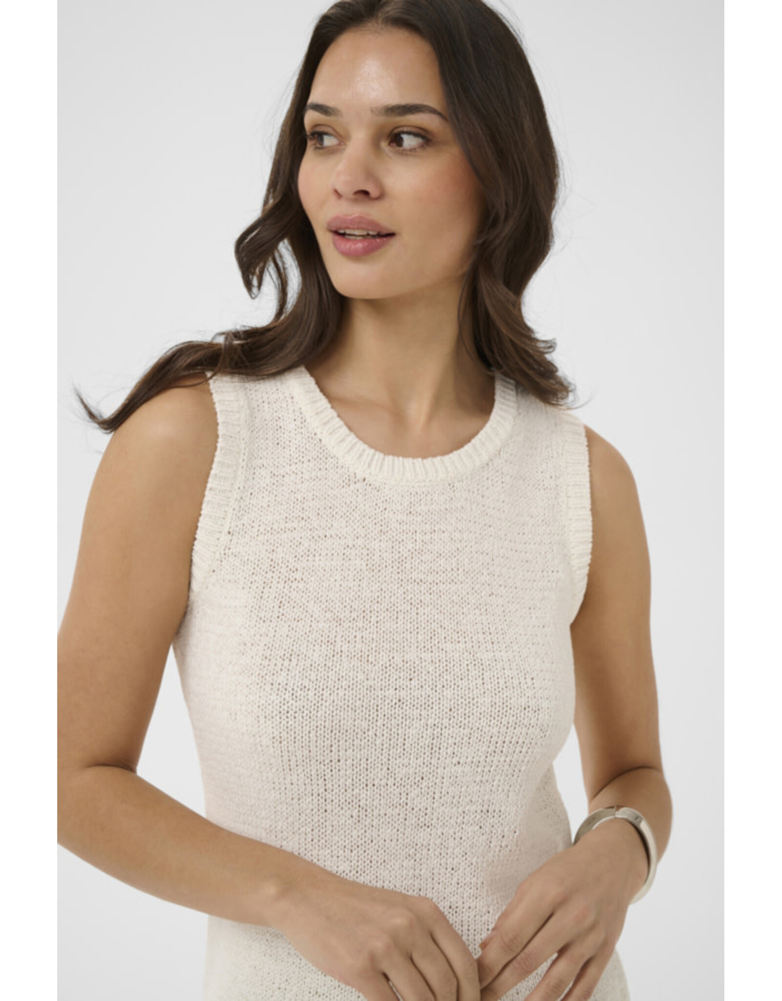 Kaffe Kaffe - Silvia Sleeveless Knit Top (Chalk)