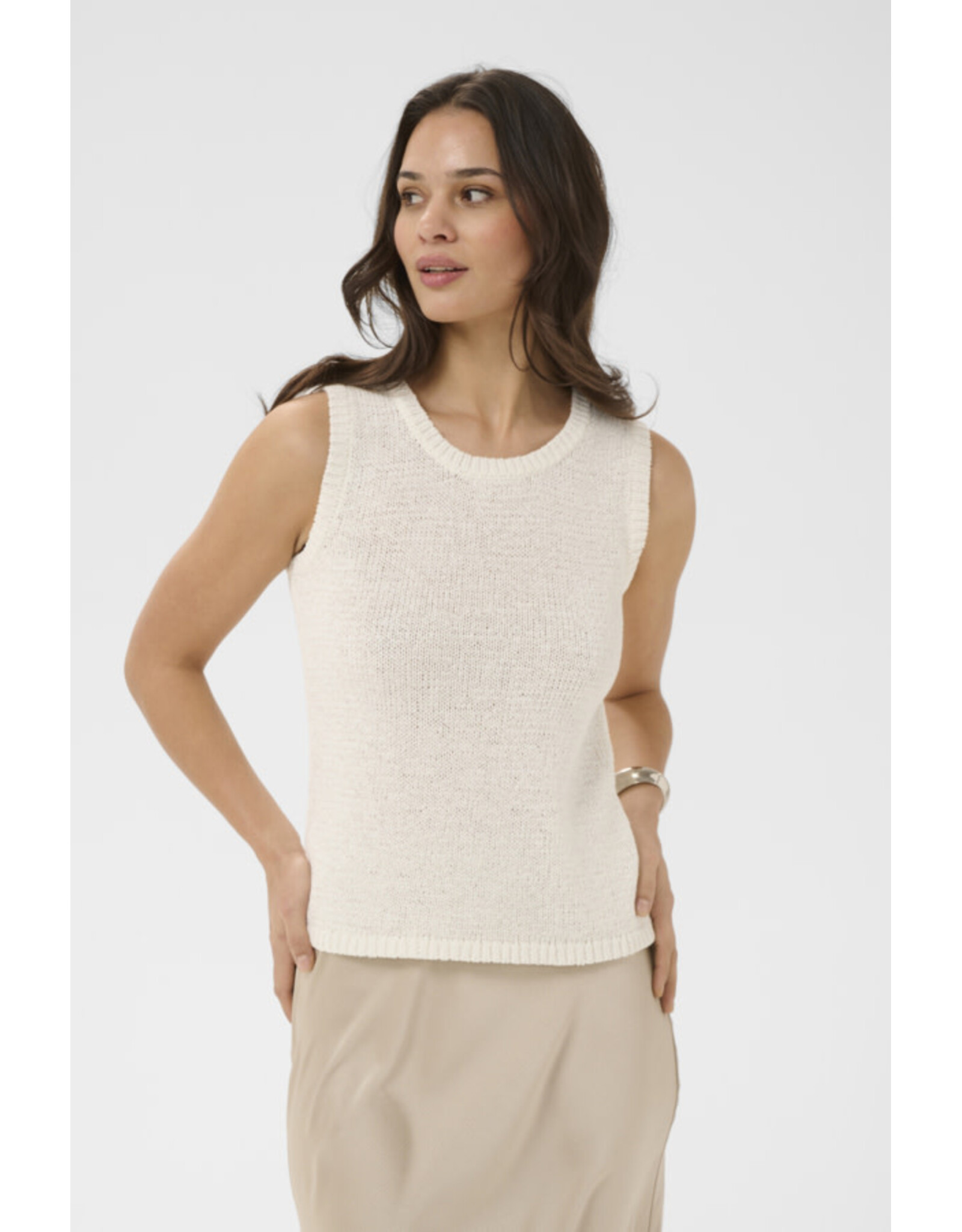 Kaffe Kaffe - Silvia Sleeveless Knit Top (Chalk)