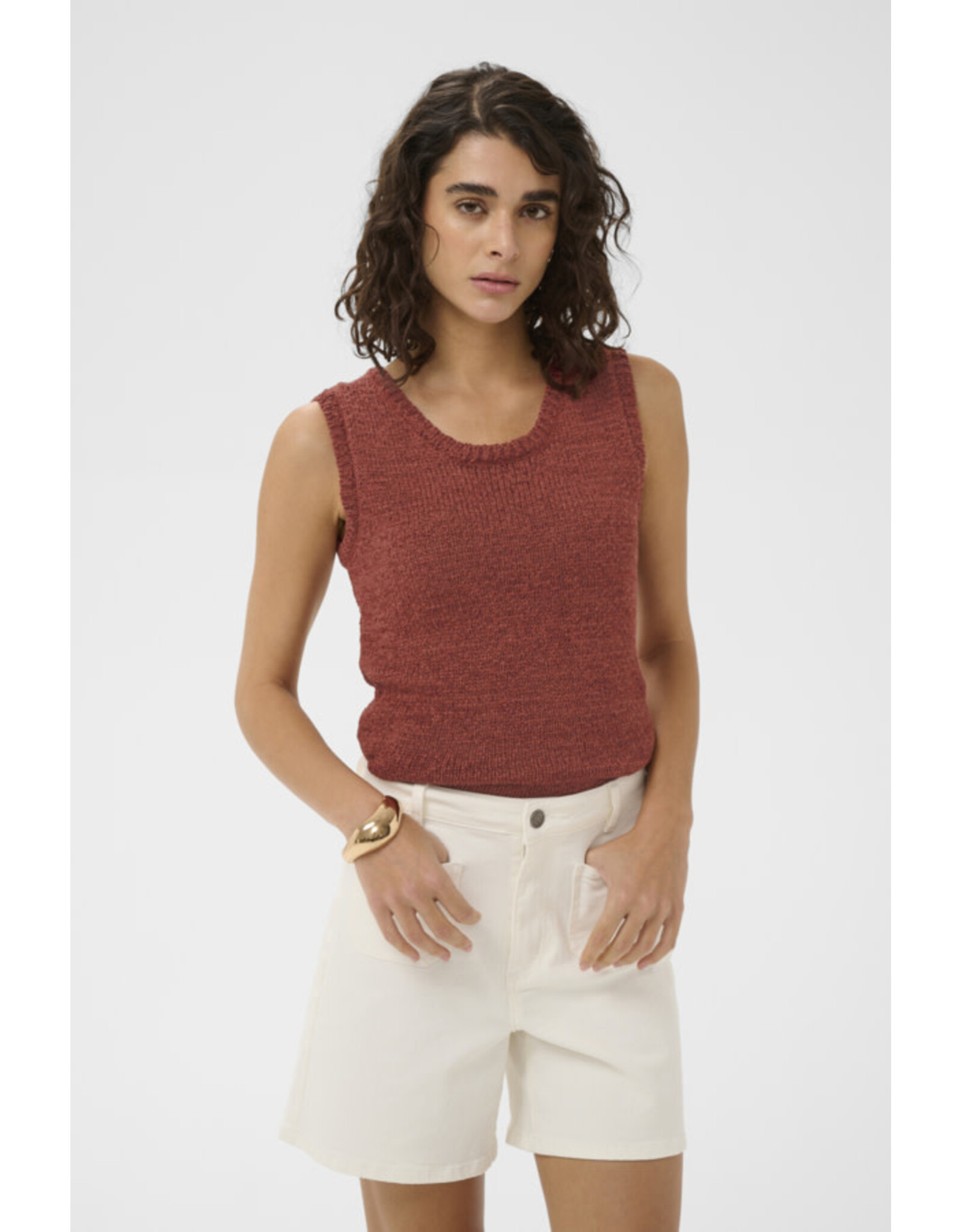 Kaffe Kaffe - Silvia Sleeveless Knit Top (Henna)