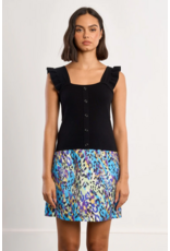 Molly Bracken Molly Bracken -  Button Up Tank with Ruffle Straps (Black)