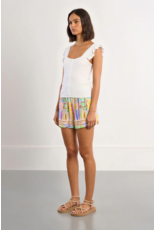 Molly Bracken Molly Bracken -  Button Up Tank with Ruffle Straps (White)