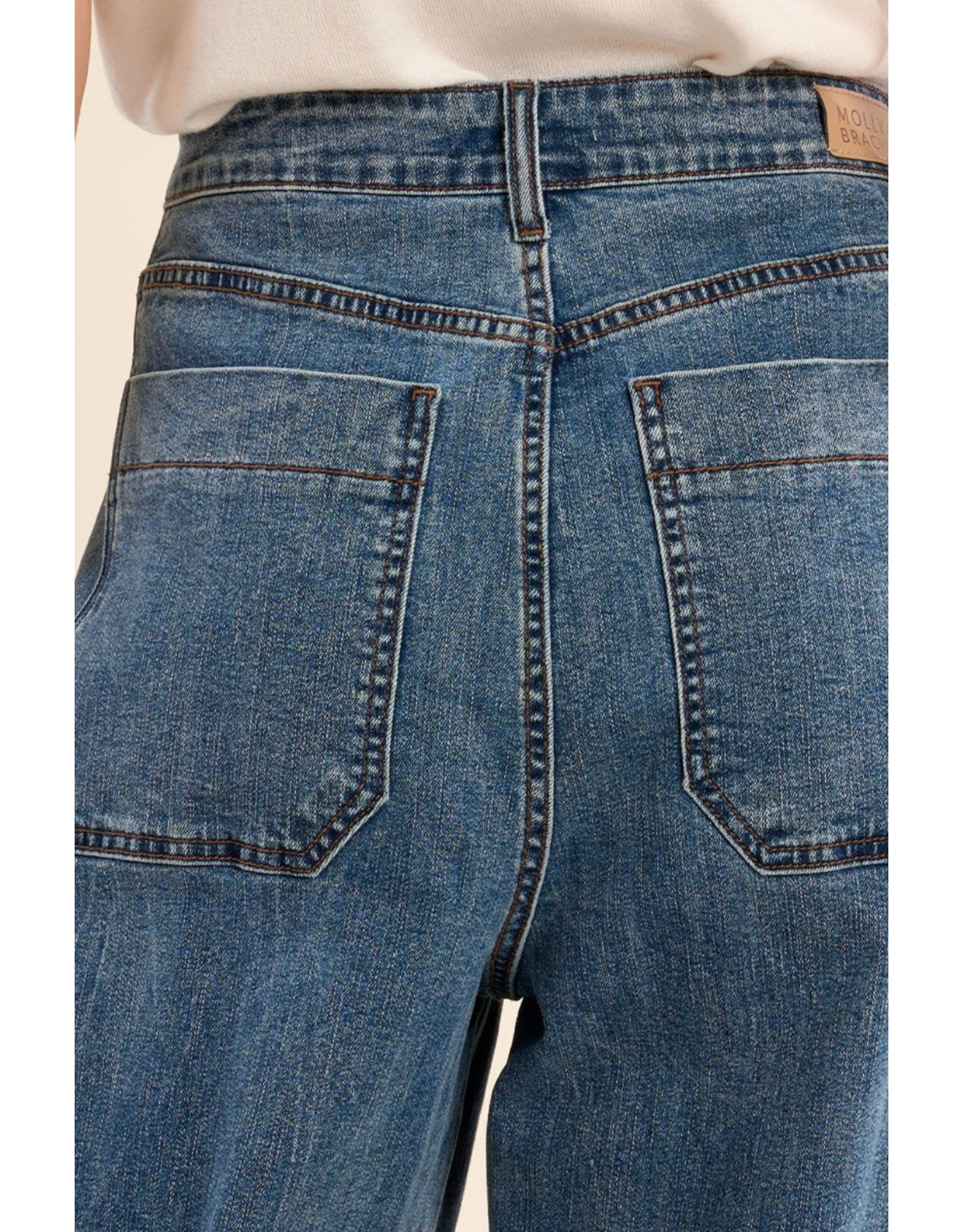 Molly Bracken Molly Bracken - High Waisted Barrel leg jeans (Denim Blue)