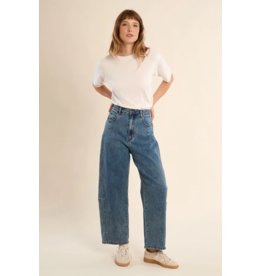 Molly Bracken Molly Bracken - High Waisted Barrel leg jeans (Denim Blue)