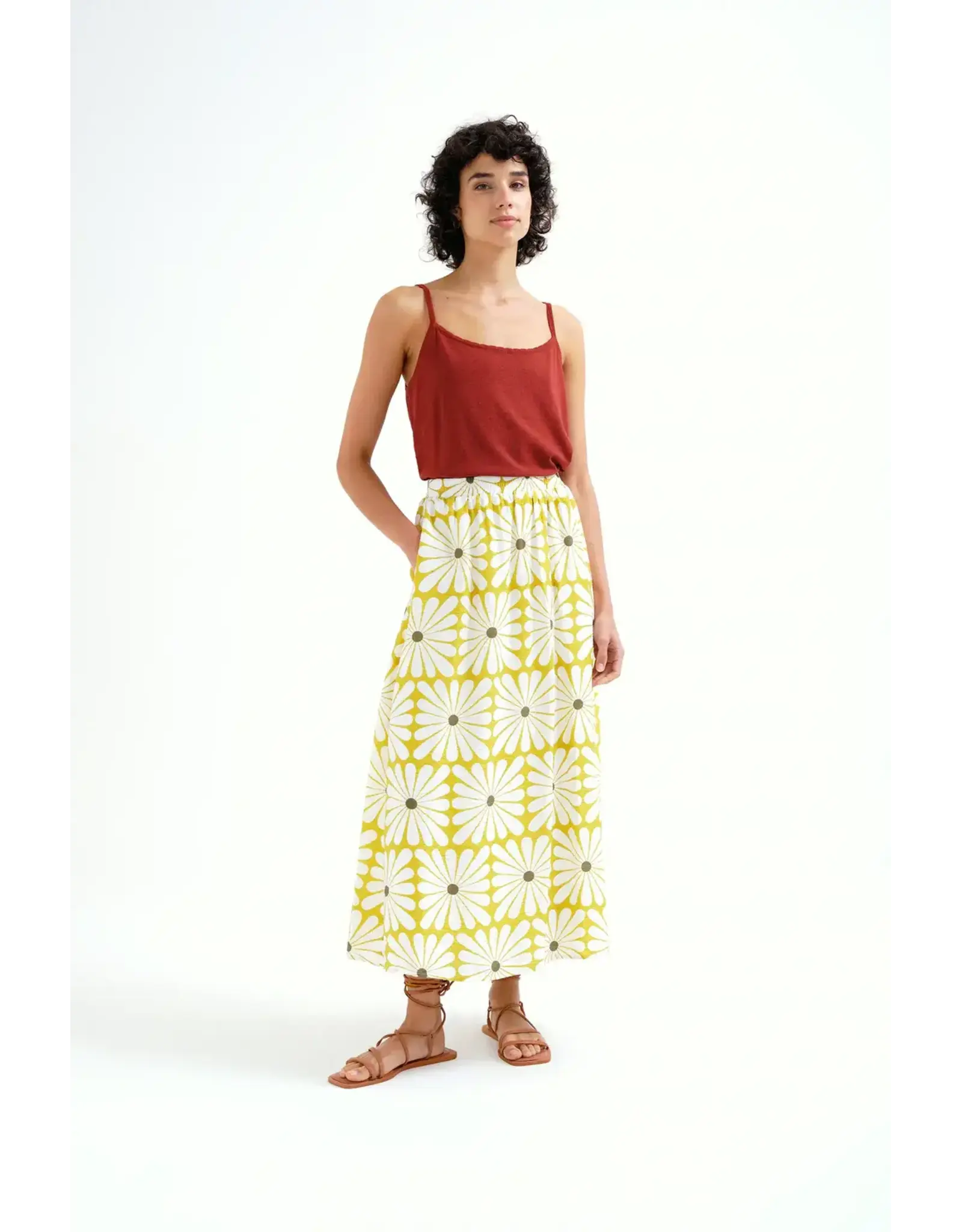 Compania Fantastica Compania Fantastica -  Olive Flower Skirt
