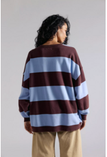 Free people Free People - We The Free Classic Striped Oversized Crewneck (Periwinkle Combo)