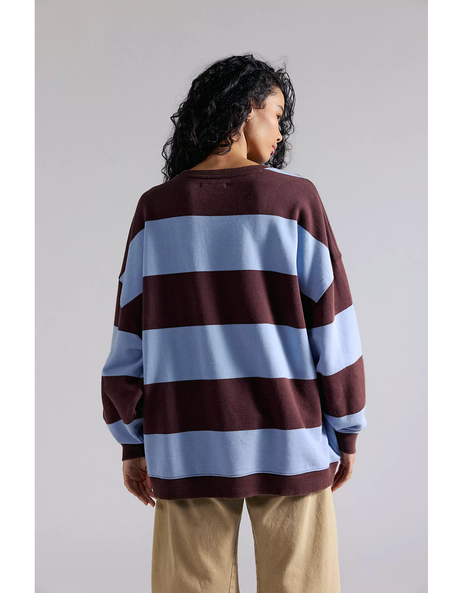Free people Free People - We The Free Classic Striped Oversized Crewneck (Periwinkle Combo)