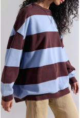 Free people Free People - We The Free Classic Striped Oversized Crewneck (Periwinkle Combo)
