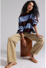 Free people Free People - We The Free Classic Striped Oversized Crewneck (Periwinkle Combo)