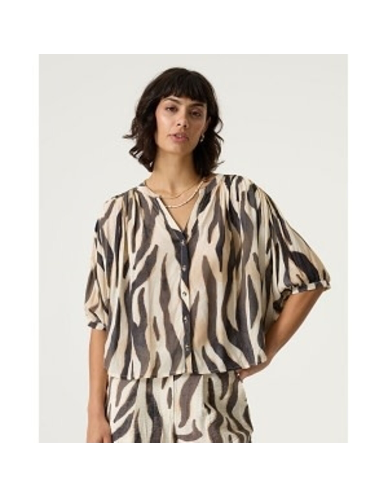Garcia Garcia - Patterned Gauzy Button Up