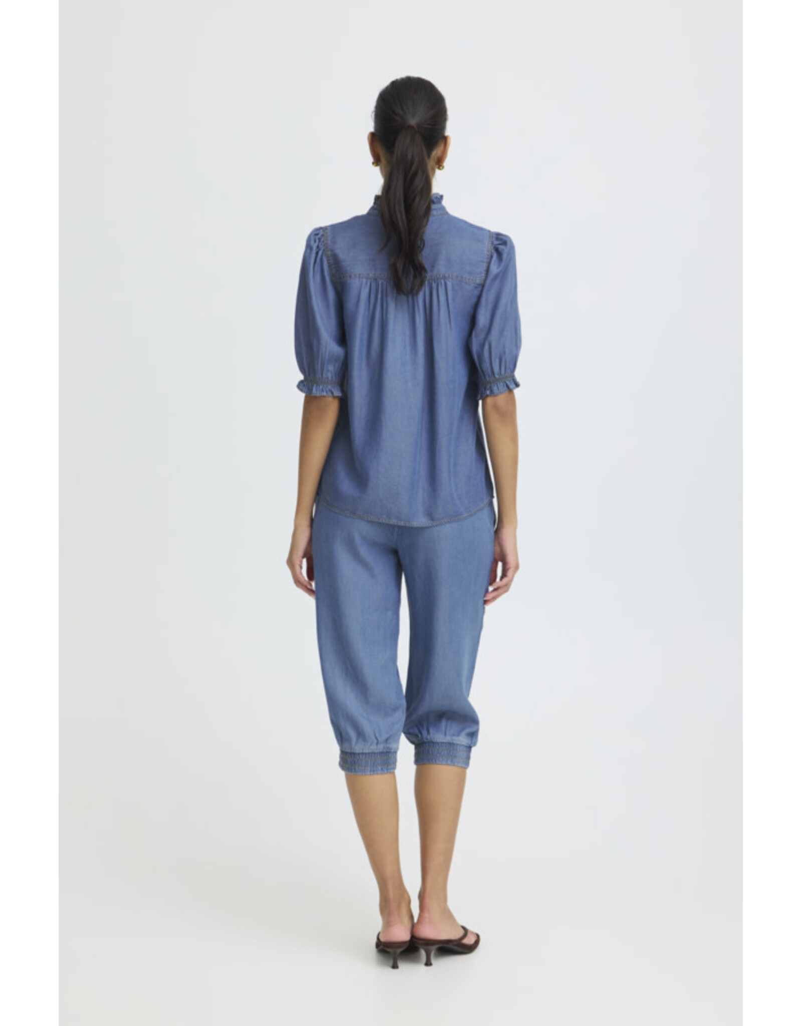b.young b.young - Kosmo Blouse (Mid Blue Denim)