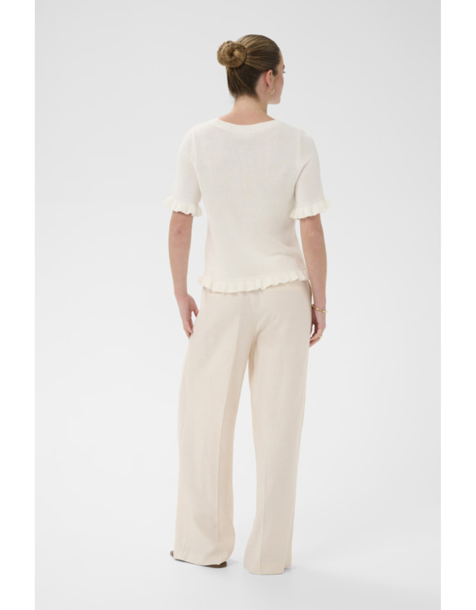 Kaffe Kaffe - Lindsay Short Sleeve Sweater (Chalk)