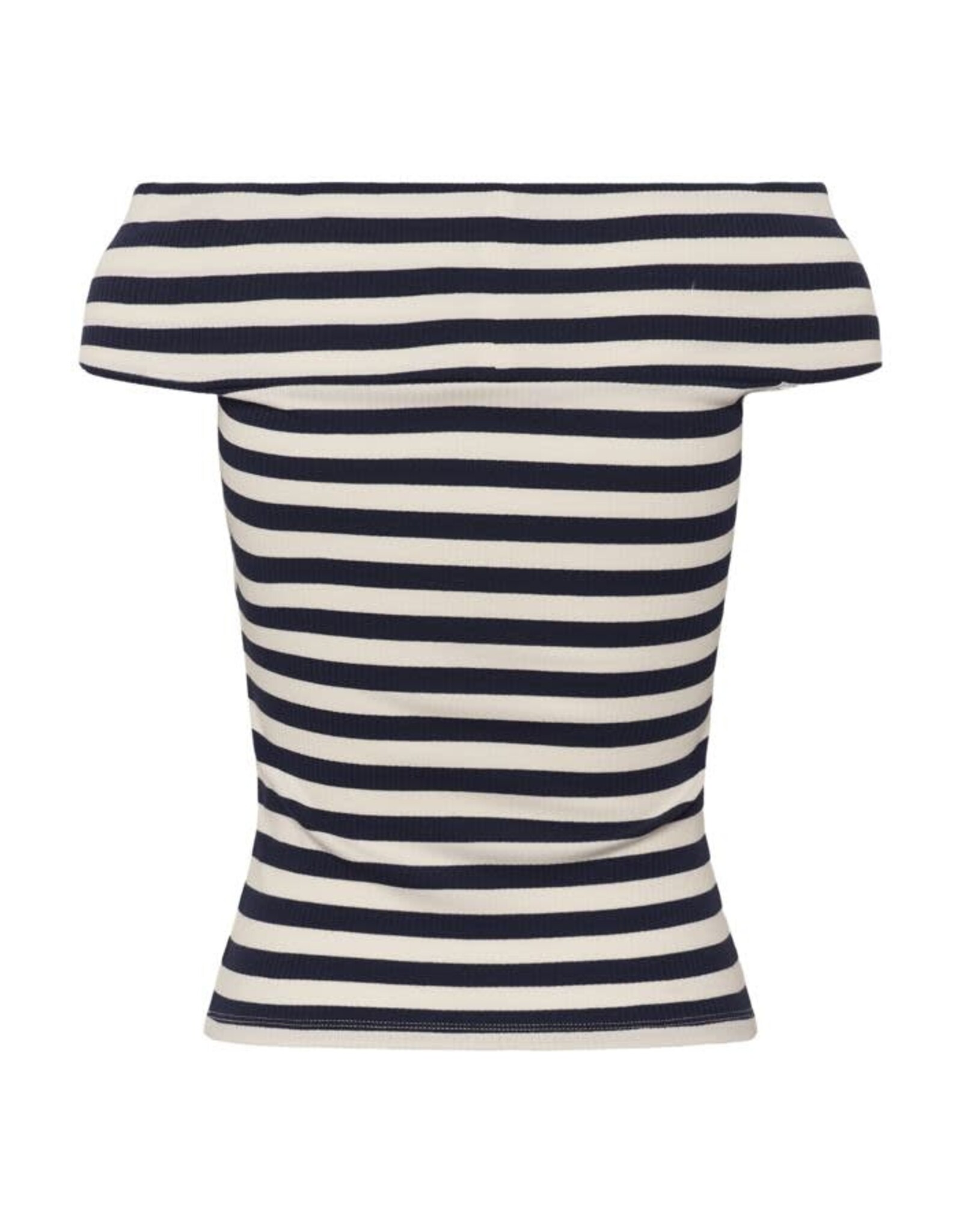 Kaffe Kaffe - Celeste Cross Off the Shoulder Top (Chalk / Midnight)