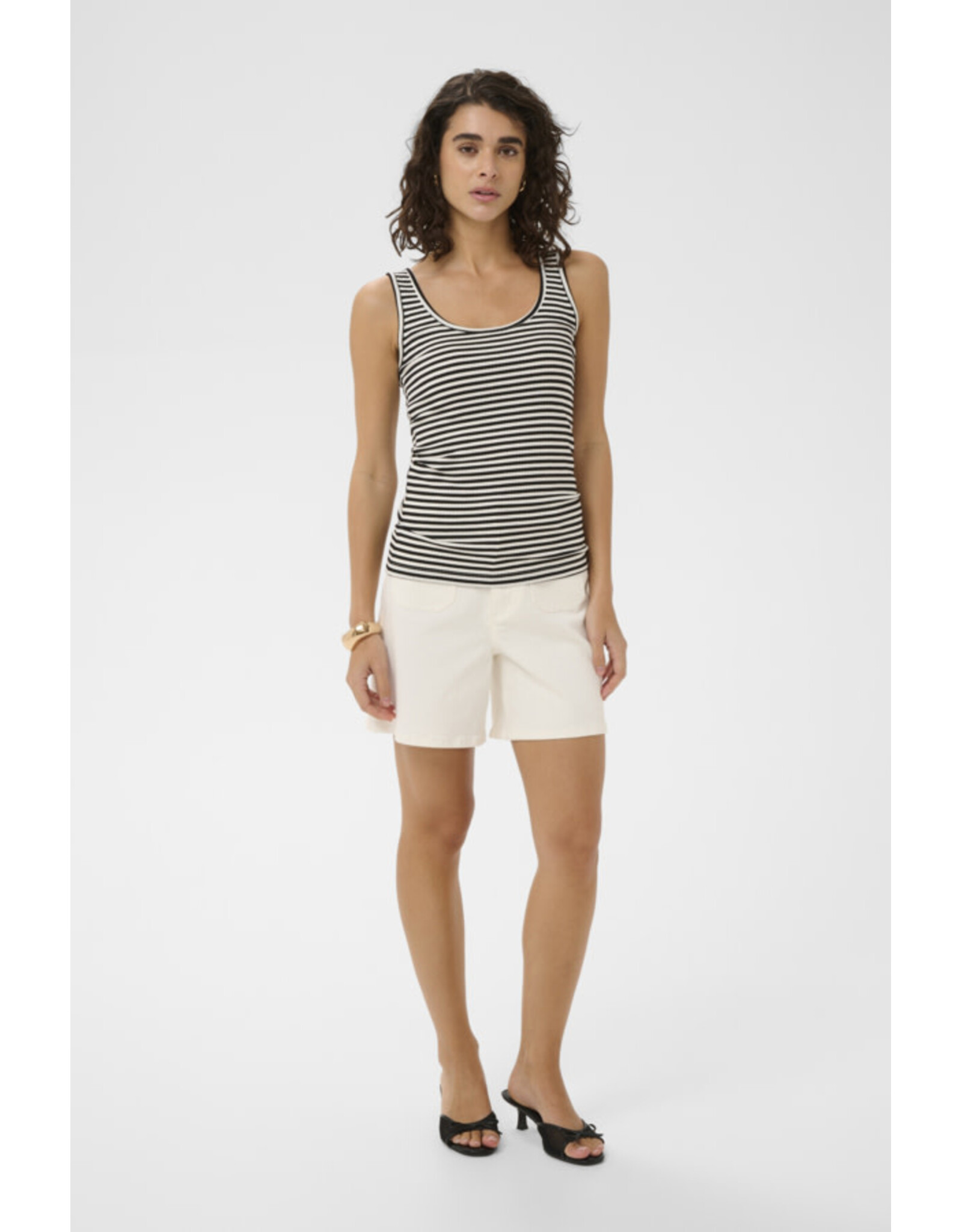 Kaffe Kaffe - Tiana Striped Tank (Black / Chalk)