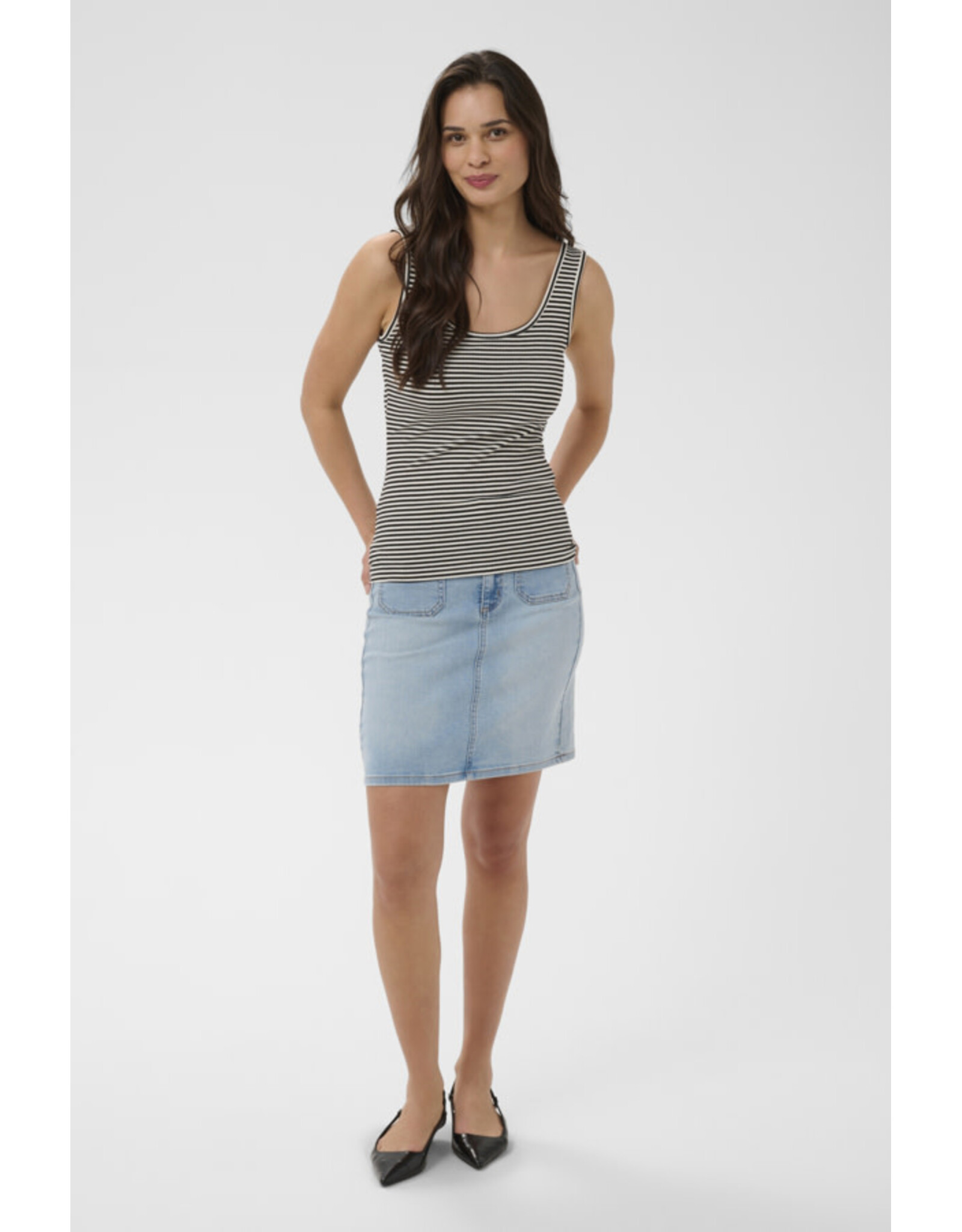 Kaffe Kaffe - Tiana Striped Tank (Black / Chalk)