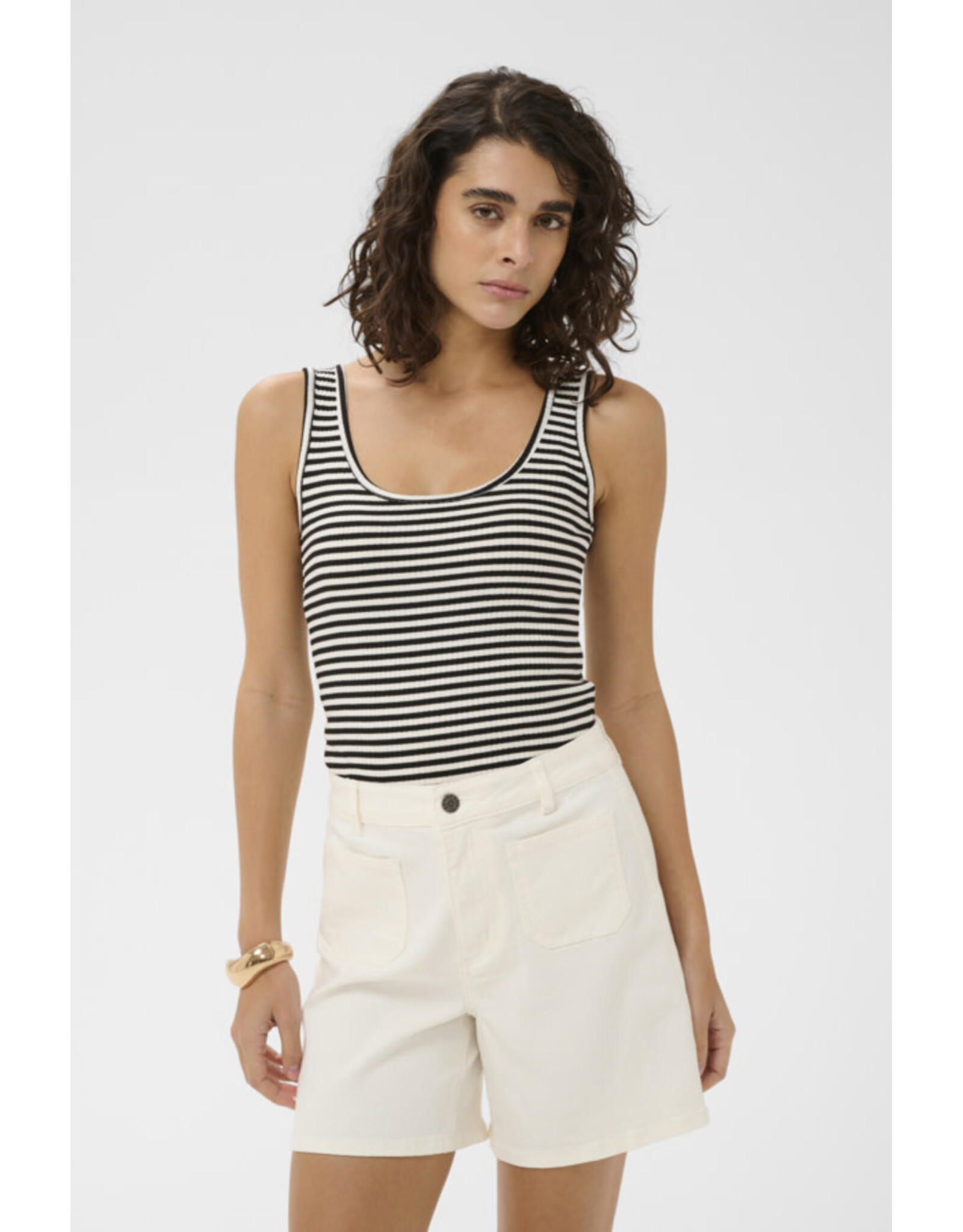 Kaffe Kaffe - Tiana Striped Tank (Black / Chalk)