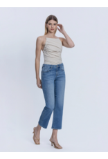 VERVET VERVET - Mid Rise Medium Dark Wash Ankle Straight Jeans (Catch the Light)