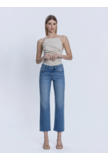 VERVET VERVET - Mid Rise Medium Dark Wash Ankle Straight Jeans (Catch the Light)