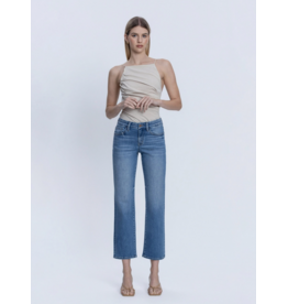 VERVET VERVET - Mid Rise Medium Dark Wash Ankle Straight Jeans (Catch the Light)