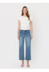 VERVET VERVET - Mid Rise Medium Wash Patch Pocket Slim Wide Jeans (Of the Band)