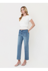 VERVET VERVET - Mid Rise Medium Wash Patch Pocket Slim Wide Jeans (Of the Band)