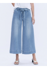 VERVET VERVET - High Rise Tie Waist Crop Palazzo Jeans (Fluster)
