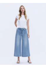 VERVET VERVET - High Rise Tie Waist Crop Palazzo Jeans (Fluster)