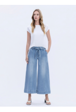 VERVET VERVET - High Rise Tie Waist Crop Palazzo Jeans (Fluster)
