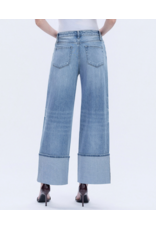 VERVET VERVET - High Rise Medium Wash Cuffed Wide Leg Jeans (Vital Symphony)