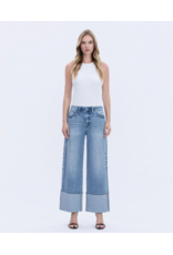 VERVET VERVET - High Rise Medium Wash Cuffed Wide Leg Jeans (Vital Symphony)
