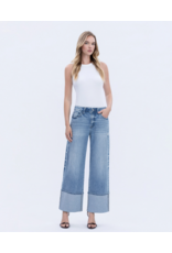 VERVET VERVET - High Rise Medium Wash Cuffed Wide Leg Jeans (Vital Symphony)